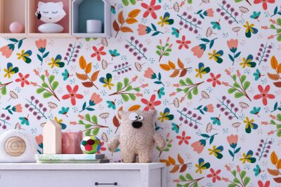Estampado floral Infantil – Papel pintado o Vinilo