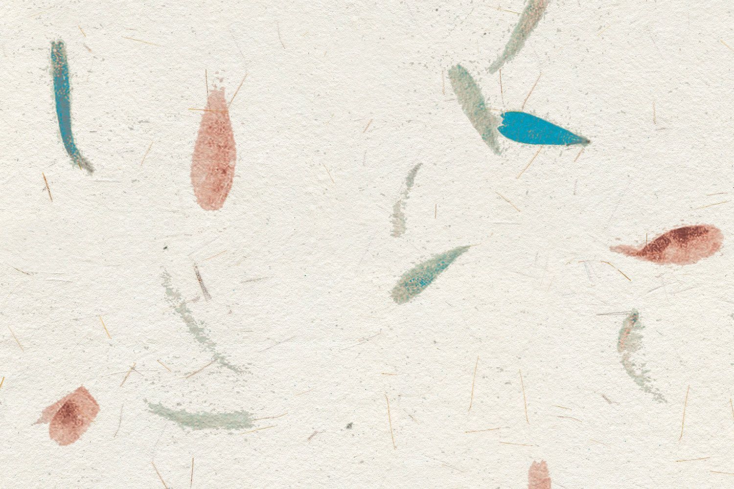 Papel de arroz con pétalos azules y marrones - Papel Pintado