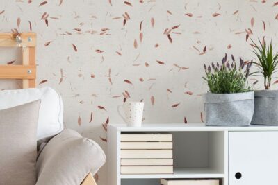 Papel de arroz con pétalos marrones – Papel Pintado