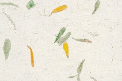 Papel de arroz con pétalos verdes y amarillos – Papel Pintado