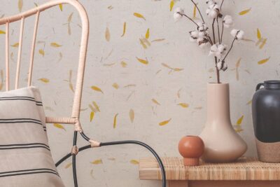 Papel de arroz con pétalos amarillos – Papel Pintado