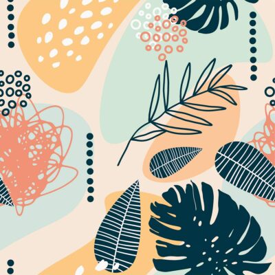 Flores tropicales a todo color- Papel pintado o Vinilo