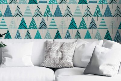 Bosque geométrico – Vinilo o Papel pintado nórdico