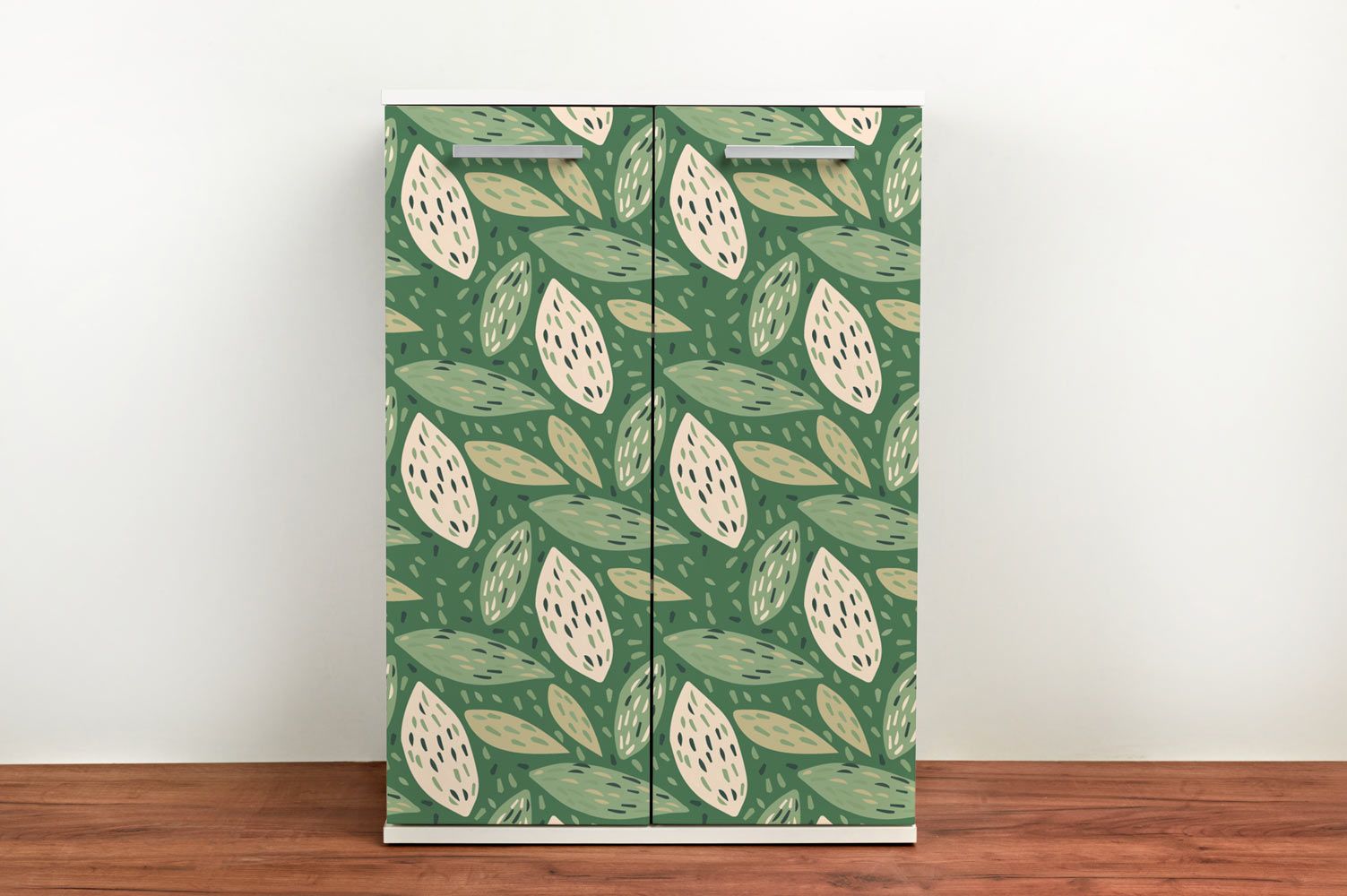 Hojas Tropicales sobre fondo verde - Vinilo para muebles - Imagen 5