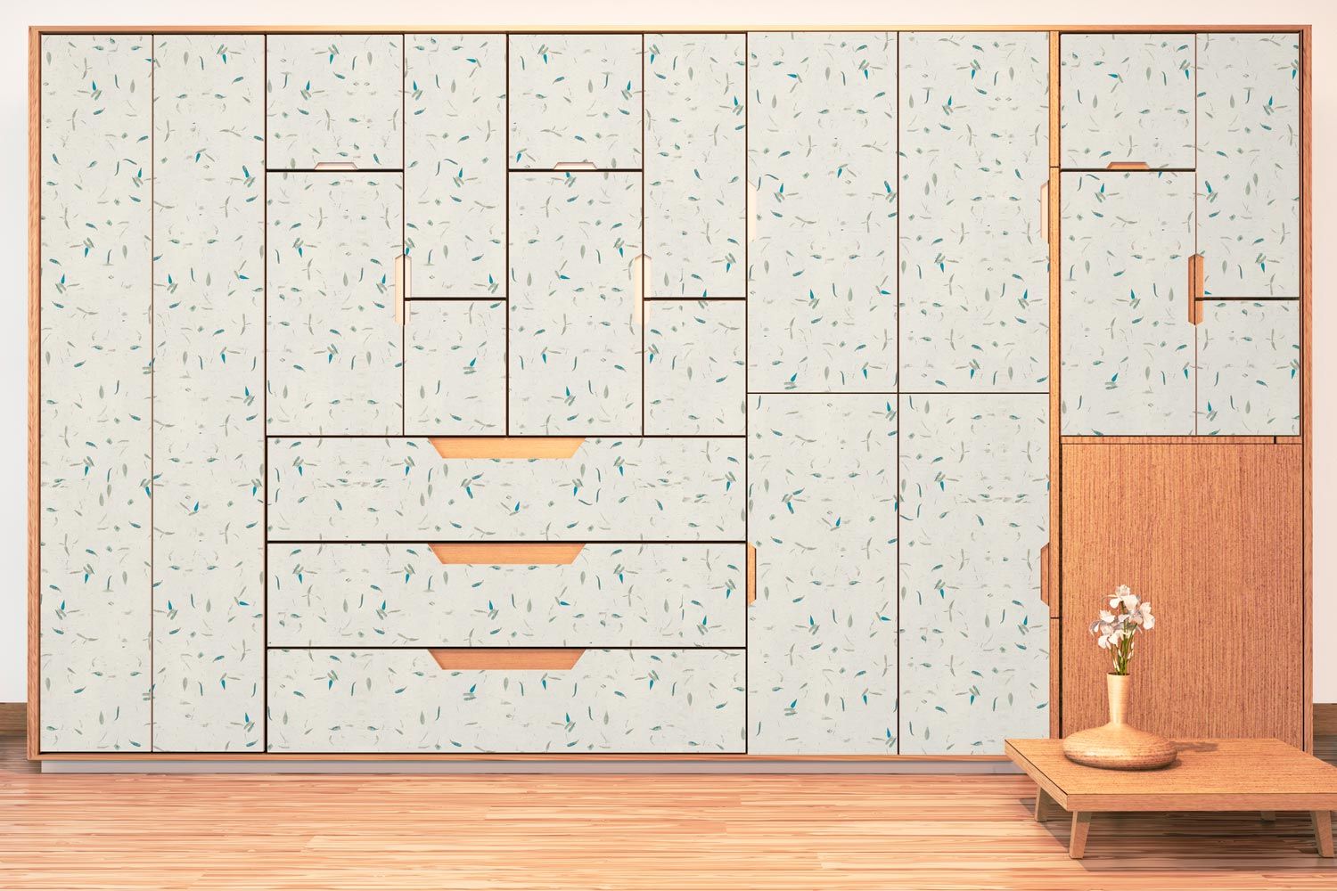 Papel de arroz con pétalos azules - Vinilo para muebles - Imagen 3