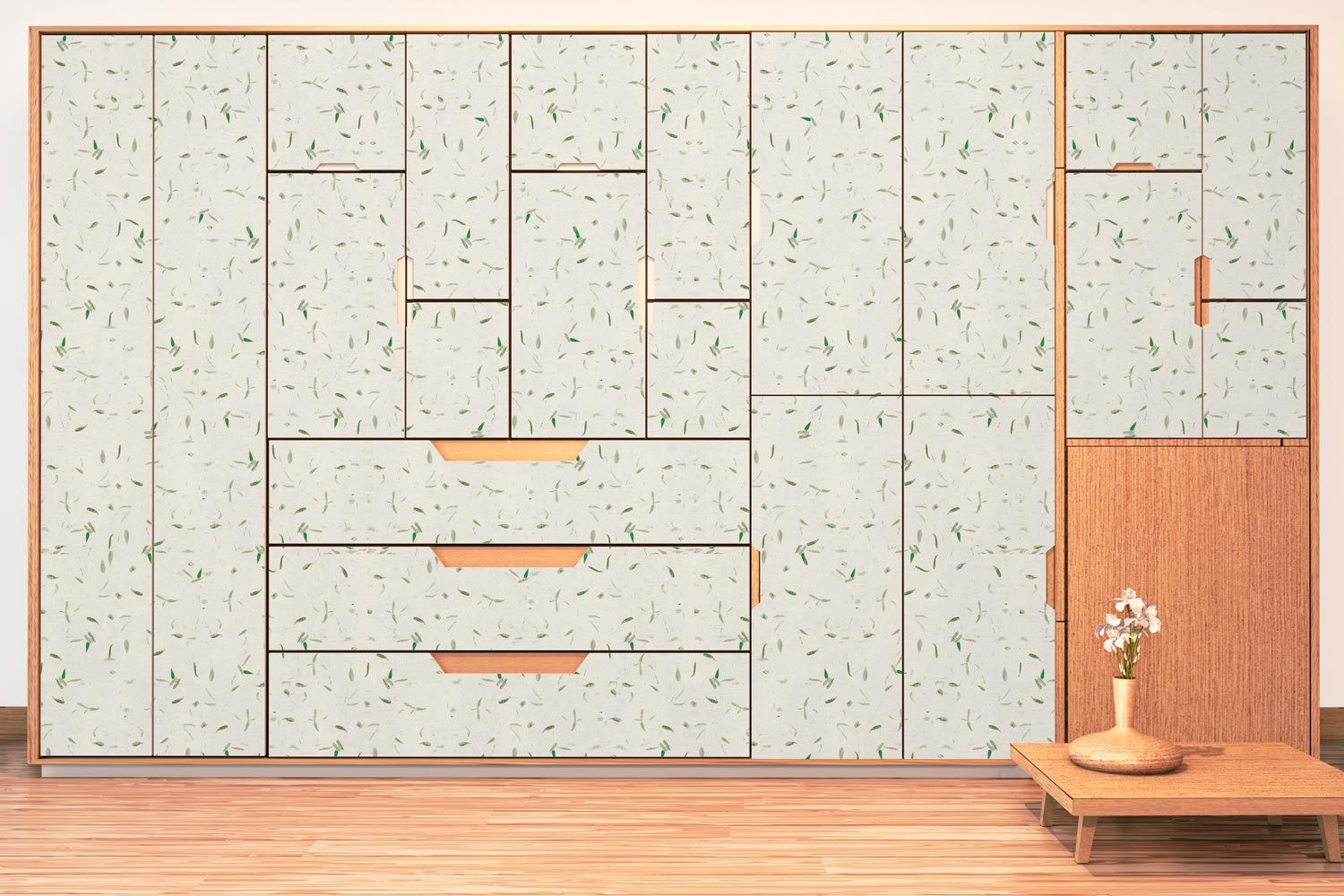 Papel de arroz con pétalos verdes - Vinilo para muebles - Imagen 2