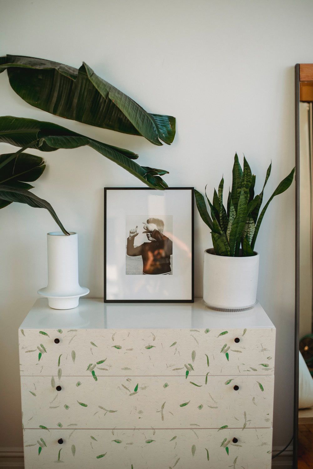 Papel de arroz con pétalos verdes - Vinilo para muebles - Imagen 3